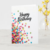 Carte d'anniversaire cascade vive (Fleur jaune)