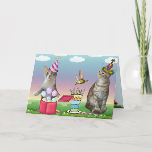 Carte d'anniversaire Cat Crazy (Devant)