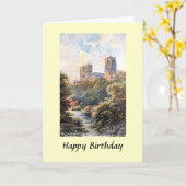Carte d'anniversaire - Cathédrale de Durham (Fleur jaune)