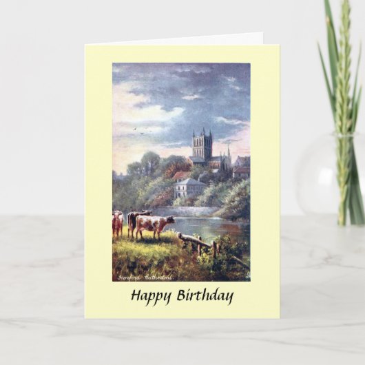 Carte d'anniversaire - Cathédrale de Hereford (Devant)
