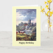 Carte d'anniversaire - Cathédrale de Hereford (Fleur jaune)