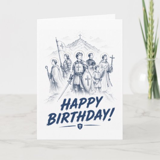 Carte d'anniversaire catholique appelée à quelque  (Devant)