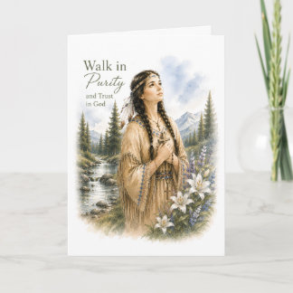 Carte d'anniversaire catholique Sainte Kateri Teka
