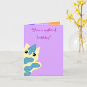 Carte d'anniversaire Caticorn (Fleur jaune)
