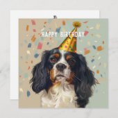 Carte d'anniversaire Cavalier King Charled Spaniel (Devant / Derrière)
