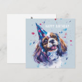 Carte d'anniversaire Cavalier King Charled Spaniel (Devant / Derrière)