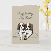 Carte d'anniversaire Cavalier King Charles Spaniel (Fleur jaune)