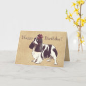 Carte d'anniversaire Cavalier King Charles Spaniel (Fleur jaune)
