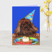 Carte d'anniversaire cavalière rouge (Fleur jaune)