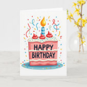 Carte d'anniversaire Célébration Bougie (Fleur jaune)