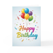 Carte d'anniversaire - Célébration de ballons colo
