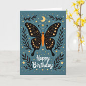 Carte d'anniversaire céleste (Fleur jaune)