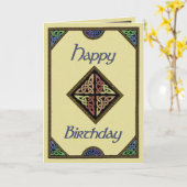 Carte d'anniversaire Celtic Design (Fleur jaune)