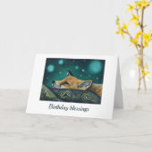 Carte d'anniversaire Celtic Fox (Fleur jaune)