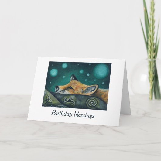 Carte d'anniversaire Celtic Fox (Devant)
