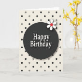 Carte d'anniversaire Cercle Classique (Fleur jaune)