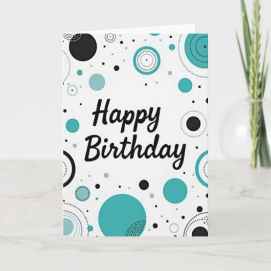 Carte d'anniversaire Cercles sarcelle (Devant)