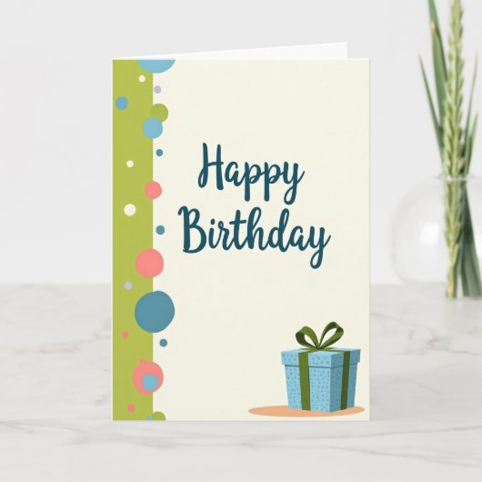 Carte d'anniversaire Cercles Script (Devant)