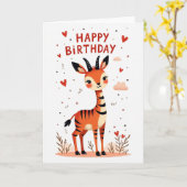 Carte d'anniversaire Cerf Capricieux (Fleur jaune)
