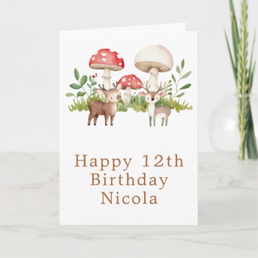Carte d'anniversaire Cerf de la forêt (Devant)