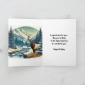 Carte d'anniversaire Cerf élaphe à l'aquarelle Mon (Intérieur)