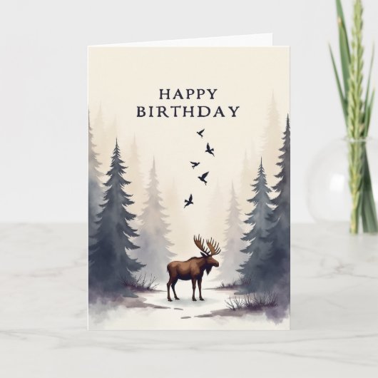 Carte d'anniversaire Cerf Paisible (Devant)