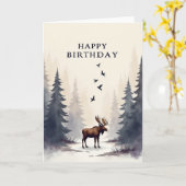 Carte d'anniversaire Cerf Paisible (Fleur jaune)