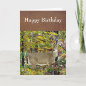 Carte d'anniversaire Cerf Saison Automnale (Devant)