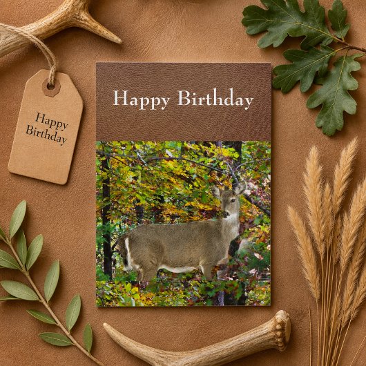Carte d'anniversaire Cerf Saison Automnale