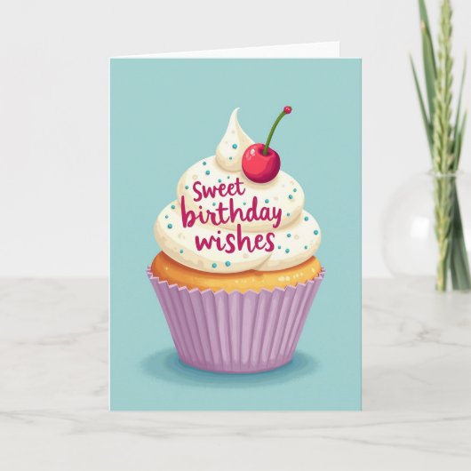 Carte d'anniversaire Cerise givree (Devant)