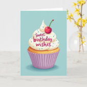 Carte d'anniversaire Cerise givree (Fleur jaune)