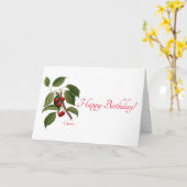 Carte d'anniversaire "Cerises" (Fleur jaune)