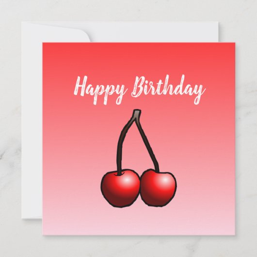 Carte d'anniversaire Cerises (Devant)