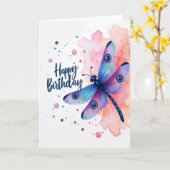 Carte d'anniversaire Cerulean Aqua (Fleur jaune)