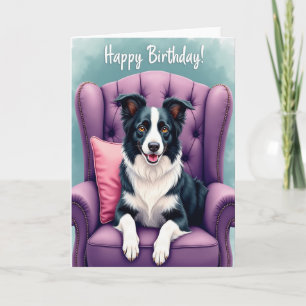 Carte d'anniversaire Chaise pour chiot joyeux
