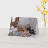 Carte d'anniversaire "Chambre de mannequin" (Fleur jaune)