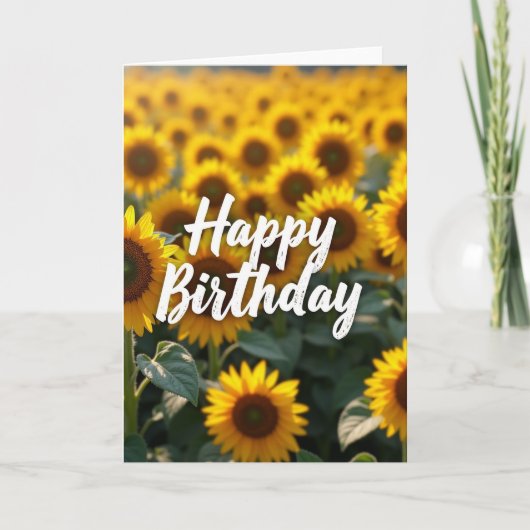 Carte d'anniversaire Champ Doré (Devant)