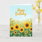 Carte d'anniversaire Champ Ensoleillé (Fleur jaune)