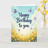 Carte d'anniversaire Champ Fleuri (Fleur jaune)