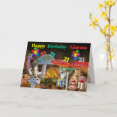 Carte d'anniversaire Champignon et Chats (Fleur jaune)