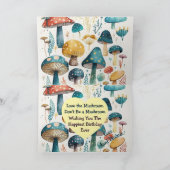 Carte d'anniversaire Champignon et Chats (Intérieur)