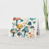 Carte d'anniversaire Champignon et Chats (Dos)