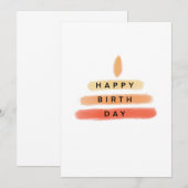 Carte d'anniversaire chandelle de couleur chaude (Devant / Derrière)