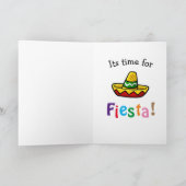 Carte d'anniversaire chantant Cartoon Fiesta Chat (Intérieur)