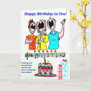 CARTE D'ANNIVERSAIRE - CHANTEURS D'ANNIVERSAIRE