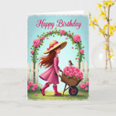 Carte d'anniversaire Chapeau Charmant (Fleur jaune)