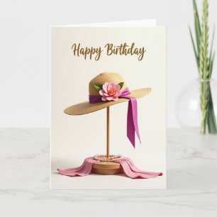 Carte d'anniversaire chapeau élégant