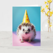 Carte d'anniversaire chapeau pointu doux (Fleur jaune)