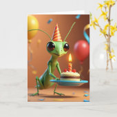 Carte d'anniversaire Charmante Bug (Fleur jaune)