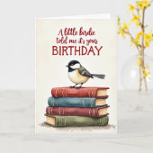 Carte d'anniversaire Charmante Oiseau (Fleur jaune)